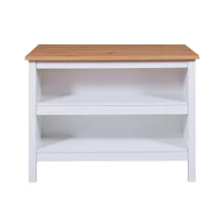 Ilot de cuisine JULINA blanc / Chêne Artisan