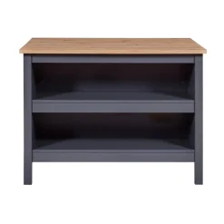 Ilot de cuisine NELLINA gris / Chêne Artisan