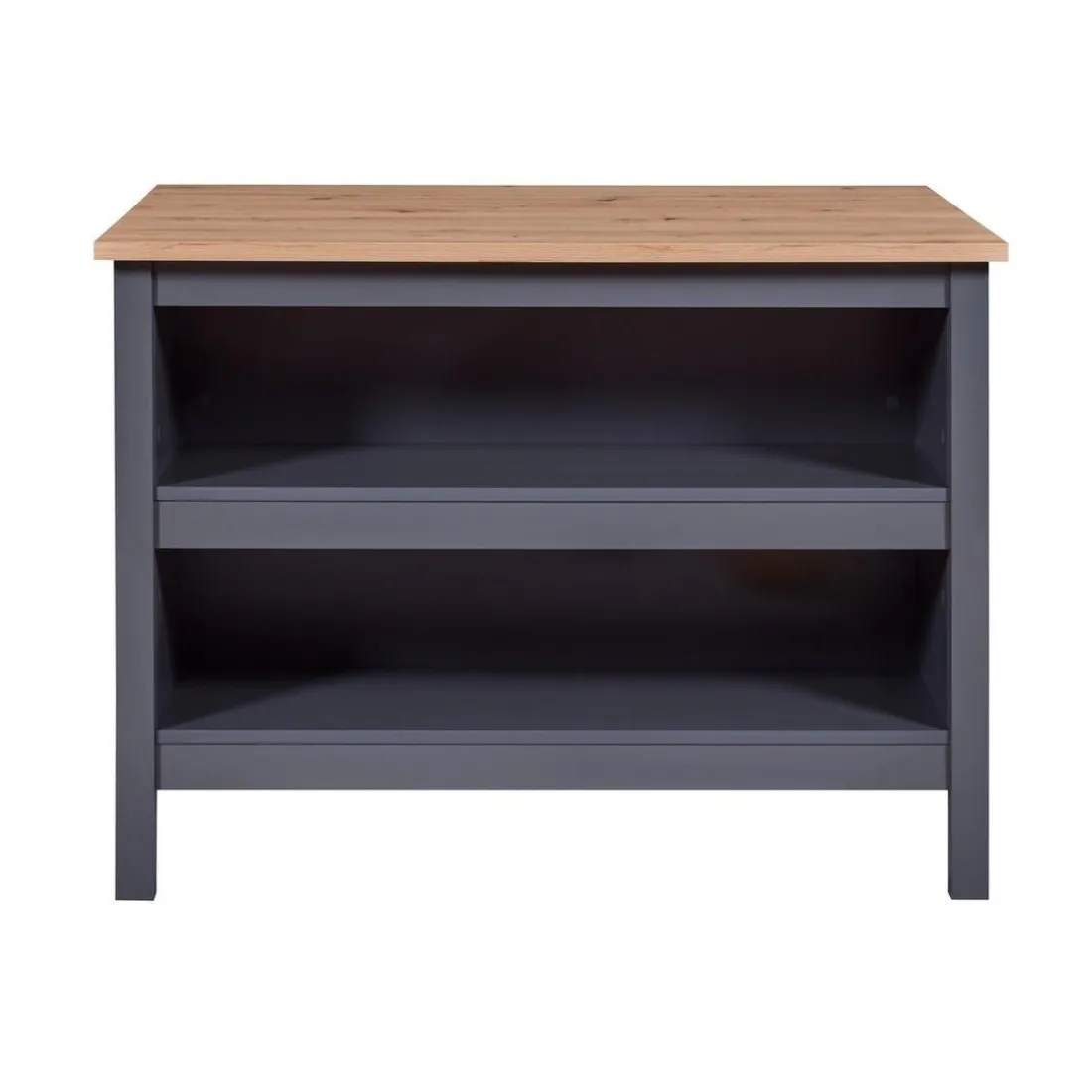 Ilot de cuisine NELLINA gris / Chêne Artisan