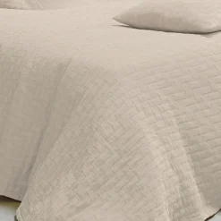 Jeté de lit coton tissu jacquard CL.LADRI JET Beige