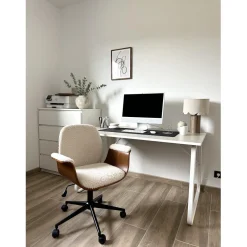 La chaise de bureau KOLDING design scandinave blanc