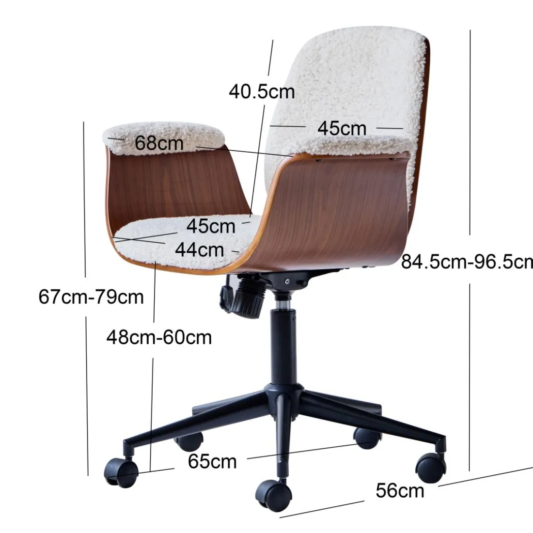 La chaise de bureau KOLDING design scandinave blanc