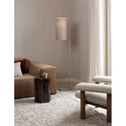 Lampadaire Boston sable abat-jour lin fonce