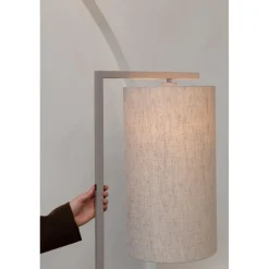 Lampadaire Boston sable abat-jour lin clair