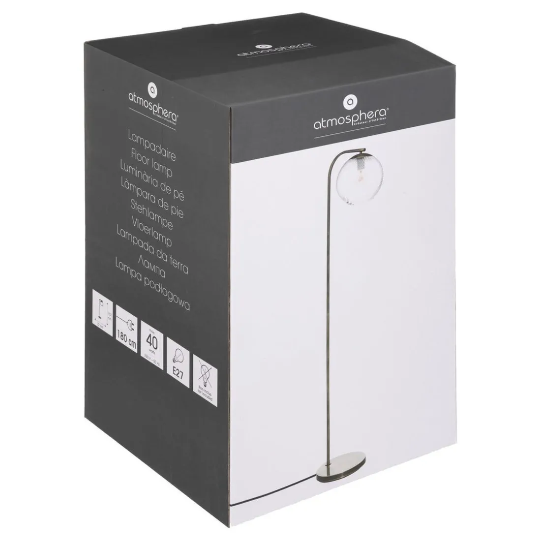 Lampadaire droite Night doré H153cm