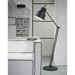 Lampadaire en Fer Noir Articulé BELFAST