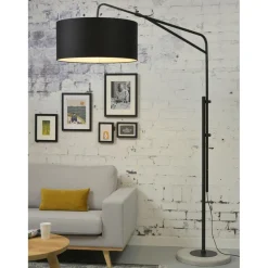 Lampadaire en Fer Noir Pied l.185 cm en Ciment BRIGHTON