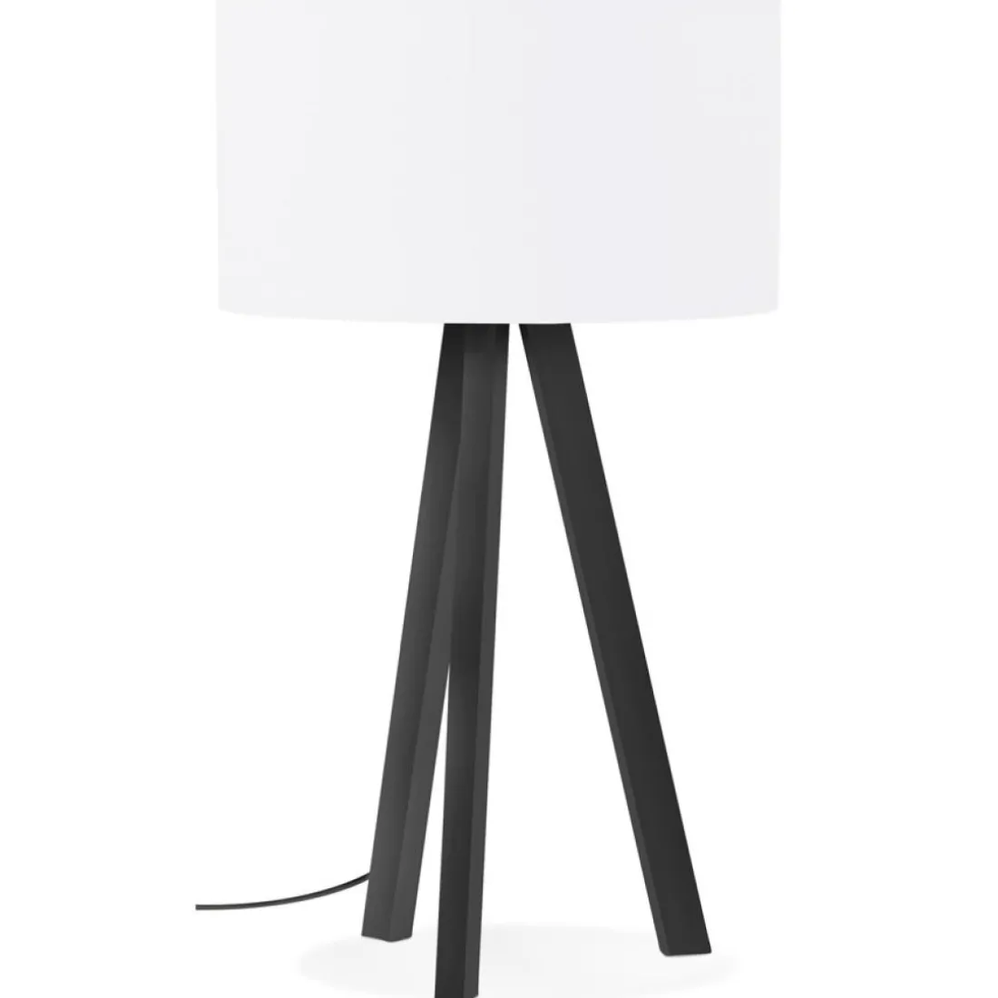 Lampe à poser design 'SPRING MINI' avec abat-jour blanc et trépied noir