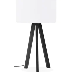 Lampe à poser design 'SPRING MINI' avec abat-jour blanc et trépied noir
