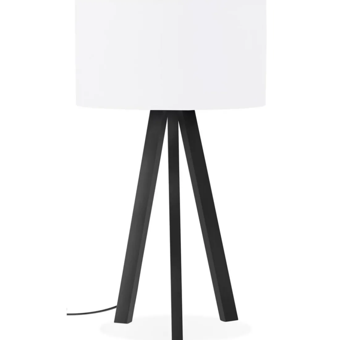 Lampe à poser design 'SPRING MINI' avec abat-jour blanc et trépied noir