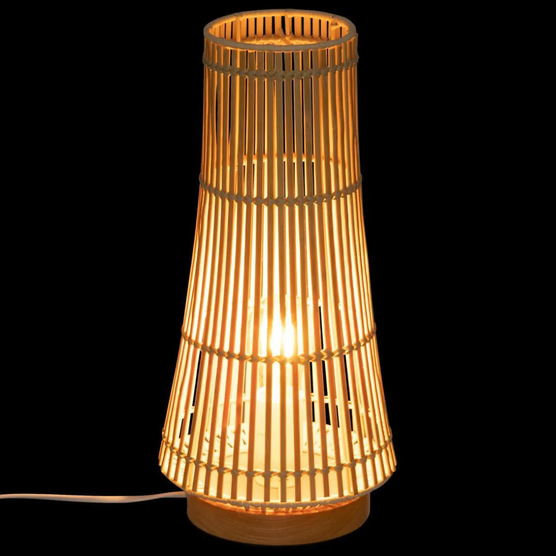Lampe à poser en Bambou Mahe Naturel H38
