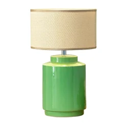 Lampe à poser en céramique LUXAVERDA verte