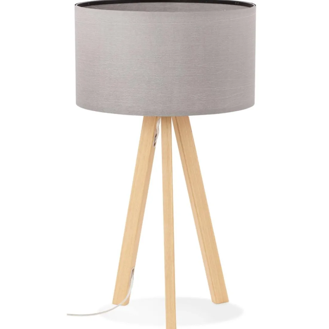 Lampe à poser trepied 'SPRING MINI' avec abat-jour gris style scandinave