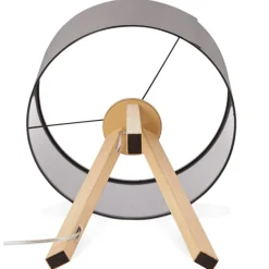 Lampe à poser trepied 'SPRING MINI' avec abat-jour gris style scandinave