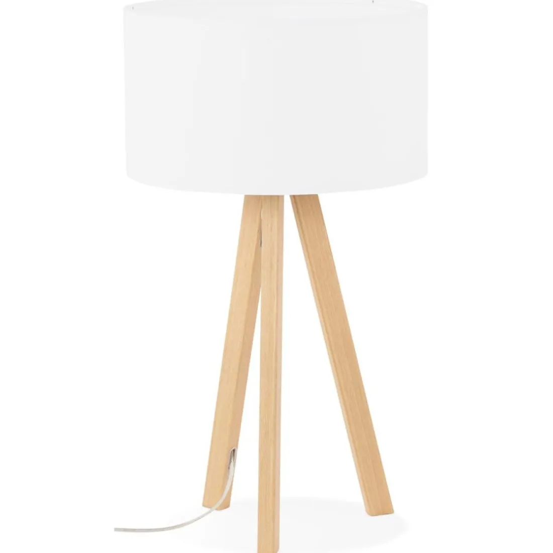 Lampe à poser trepied 'SPRING MINI' avec abat-jour blanc style scandinave