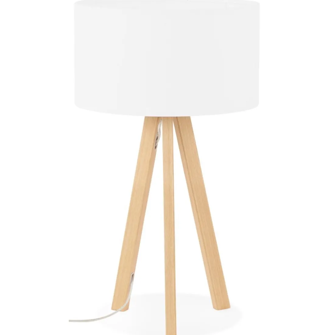 Lampe à poser trepied 'SPRING MINI' avec abat-jour blanc style scandinave