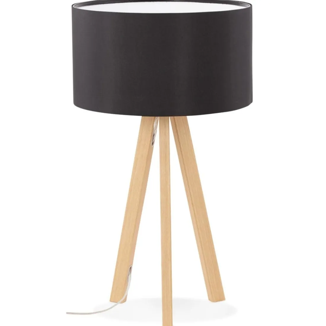 Lampe à poser trepied 'SPRING MINI' avec abat-jour noir style scandinave