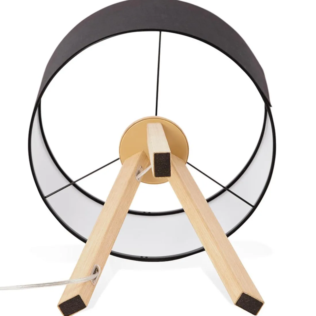 Lampe à poser trepied 'SPRING MINI' avec abat-jour noir style scandinave