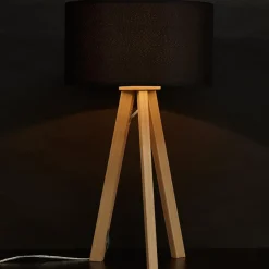 Lampe à poser trepied 'SPRING MINI' avec abat-jour noir style scandinave