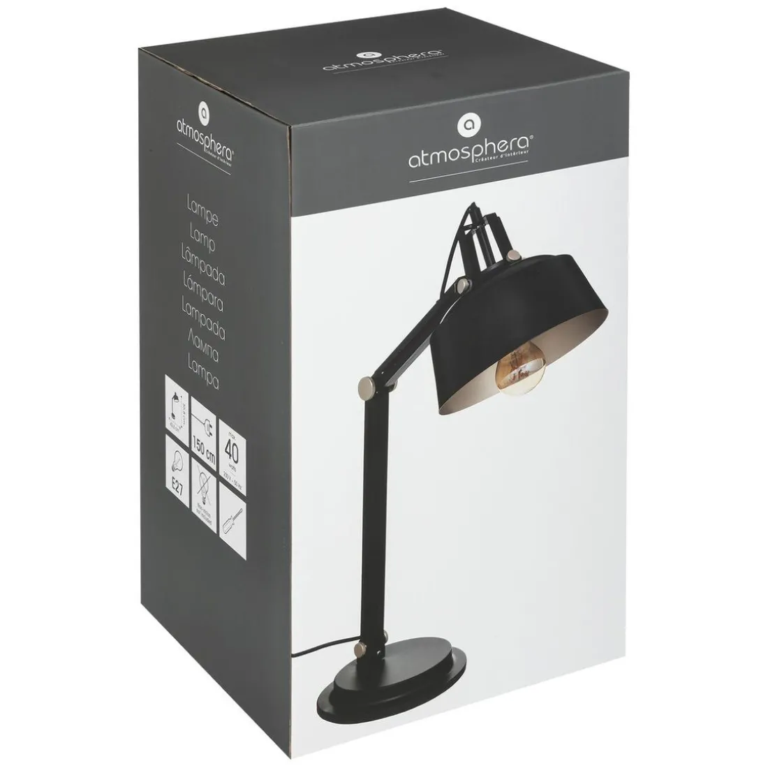 Lampe arc Soul H55,8 noir