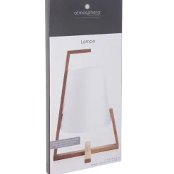 Lampe bambou et abat-jour plastique H31