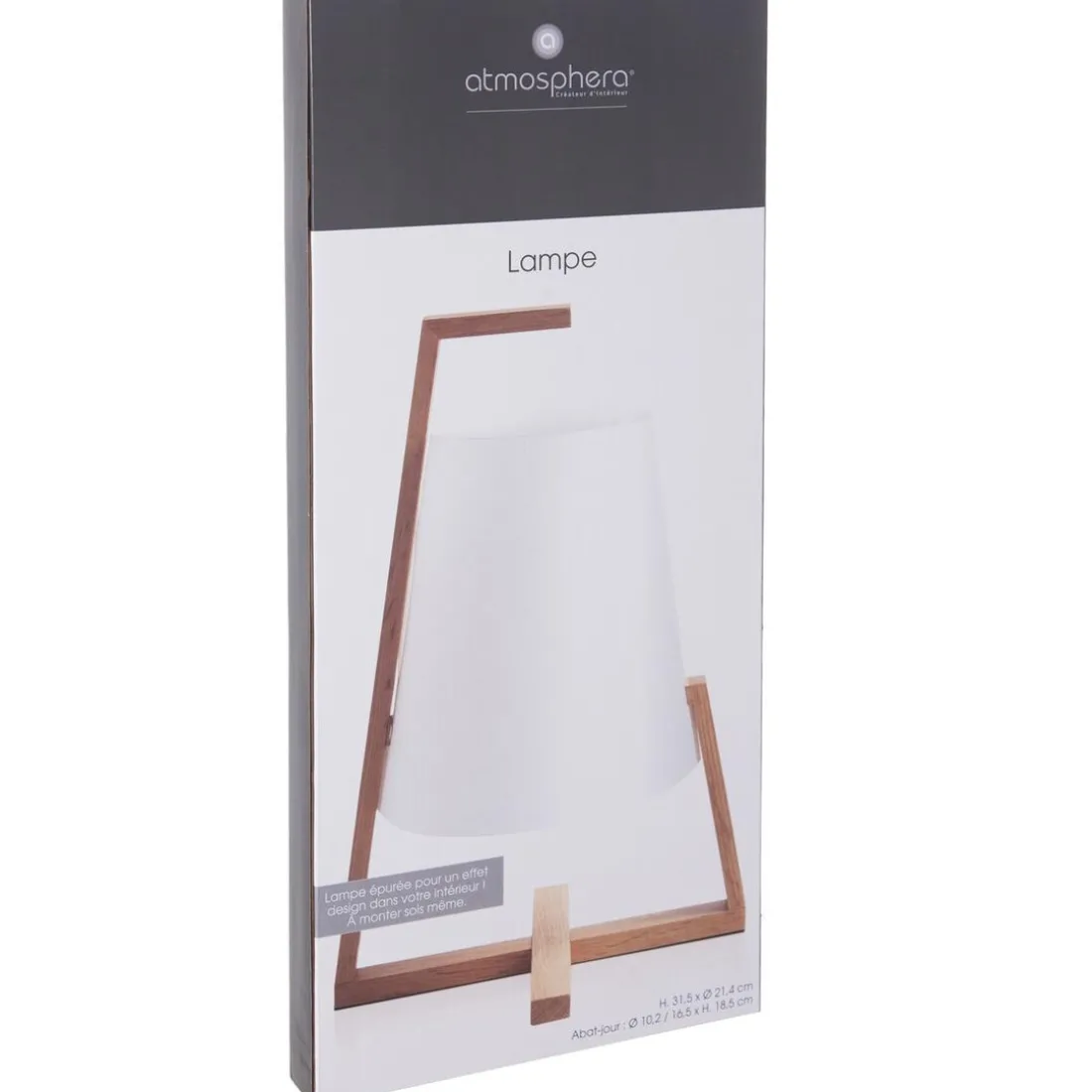 Lampe bambou et abat-jour plastique H31