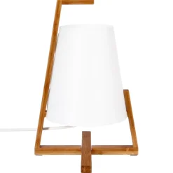 Lampe bambou et abat-jour plastique H31