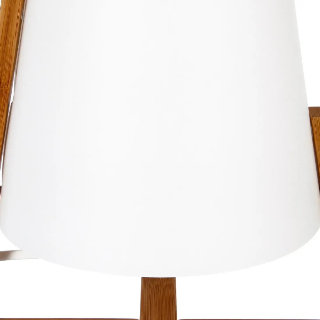 Lampe bambou et abat-jour plastique H31