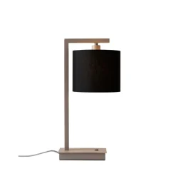 Lampe de table Boston sable abat-jour noir