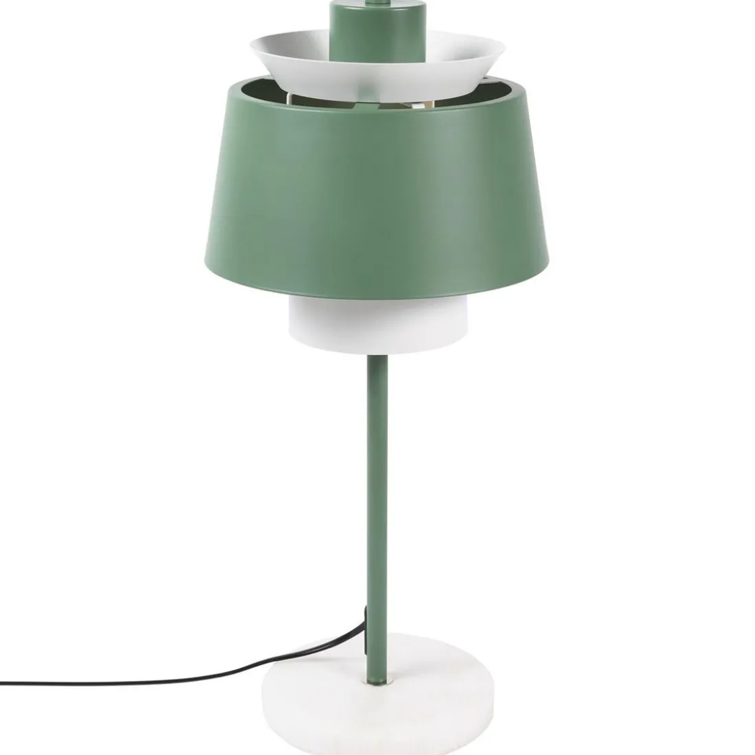 Lampe de table en métal vert de gris