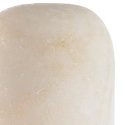 Lampe de table en pierre naturelle d'onyx et teck SIXTINE