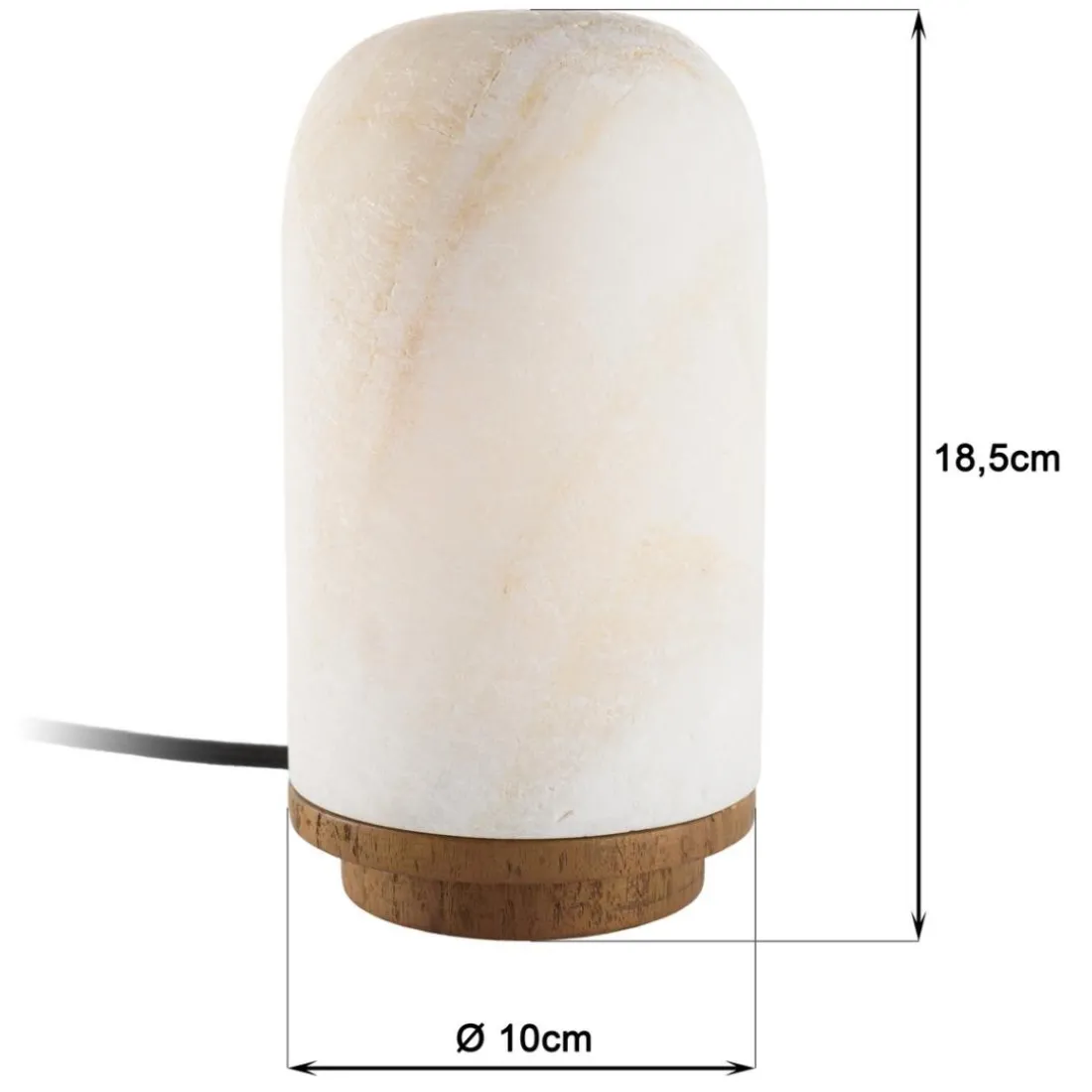 Lampe de table en pierre naturelle d'onyx et teck SIXTINE