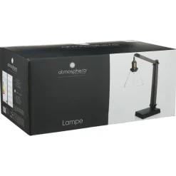 Lampe en bois/métal et abat-jour en verre