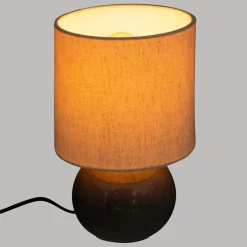 Lampe grise et coton