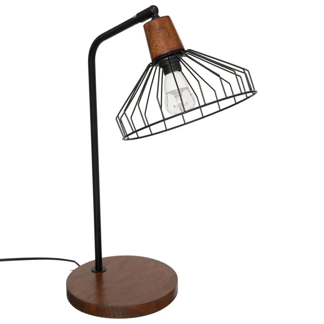Lampe noire en métal