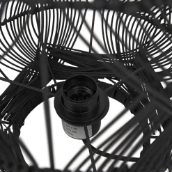 Lampe style lanterne 'DOMINGO' en rotin noir