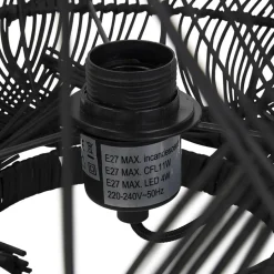 Lampe style lanterne 'DOMINGO' en rotin noir