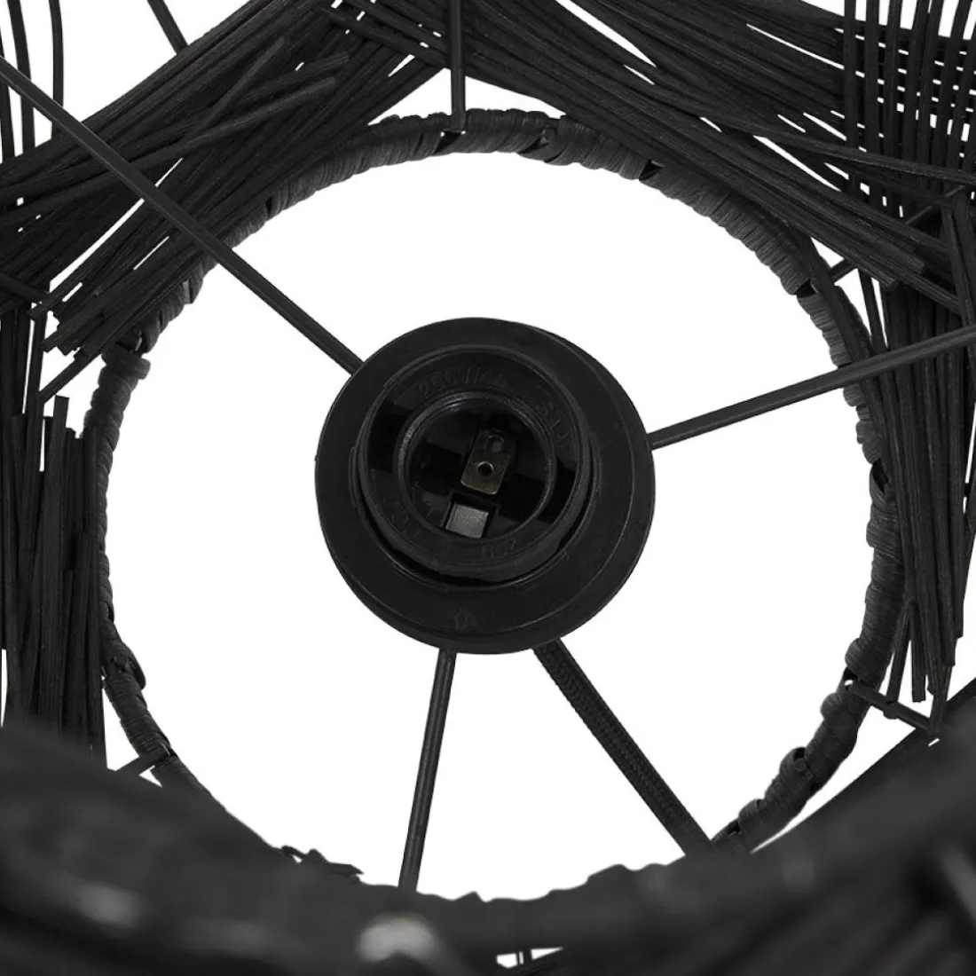 Lampe style lanterne 'DOMINGO' en rotin noir