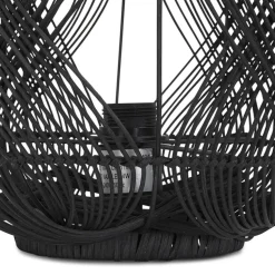 Lampe style lanterne 'DOMINGO' en rotin noir