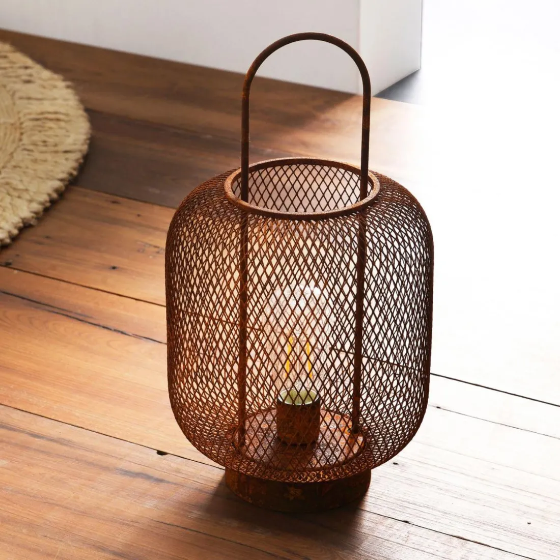 Lanterne en Métal MOUCHY Orange rouille