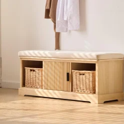 Le Banc CHIBA 1 porte et 2 rangements au style scandinave