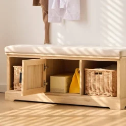 Le Banc CHIBA 1 porte et 2 rangements au style scandinave