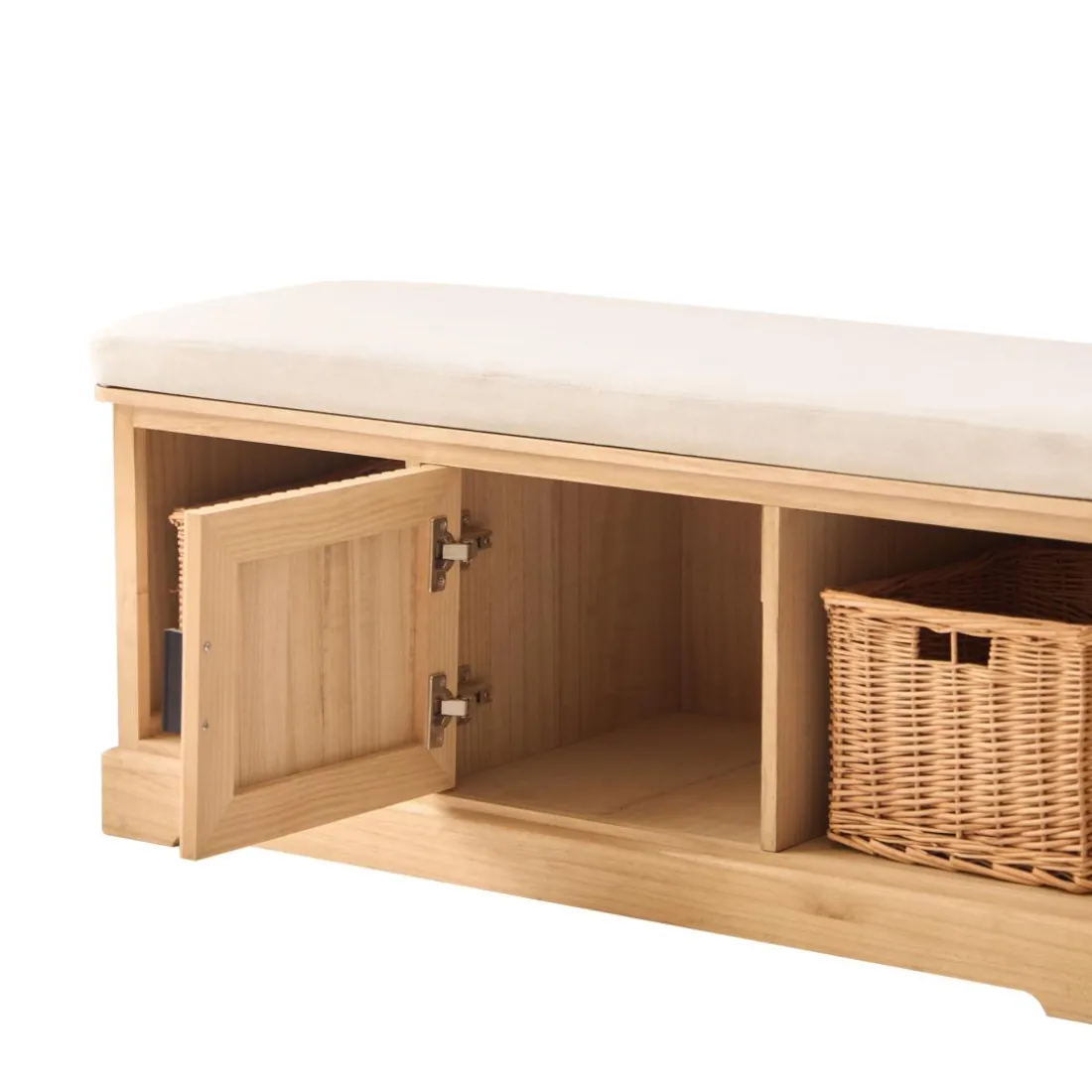 Le Banc CHIBA 1 porte et 2 rangements au style scandinave