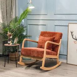 Le fauteuil à bascule DIANA avec son design scandinave rouge