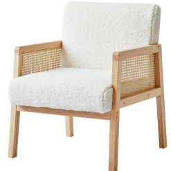 Le fauteuil de salon BORGO avec design scandinave Blanc