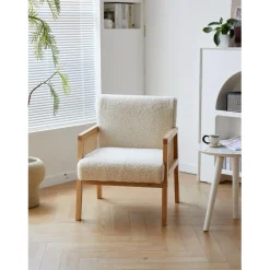 Le fauteuil de salon BORGO avec design scandinave Blanc