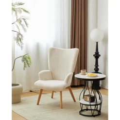 Le fauteuil de salon MALMO design scandinave beige