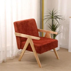Le fauteuil de salon SANTAREM son design scandinave Rouge