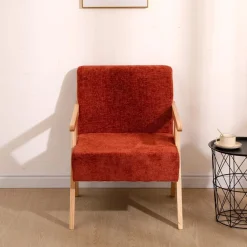 Le fauteuil de salon SANTAREM son design scandinave Rouge
