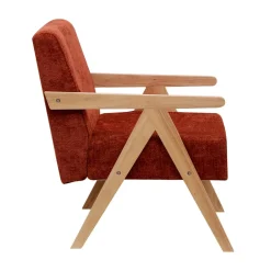 Le fauteuil de salon SANTAREM son design scandinave Rouge